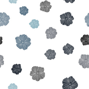 浅蓝色矢量无缝涂鸦布局与花卉。 花的优雅明亮的插图。 纺织品壁纸设计。