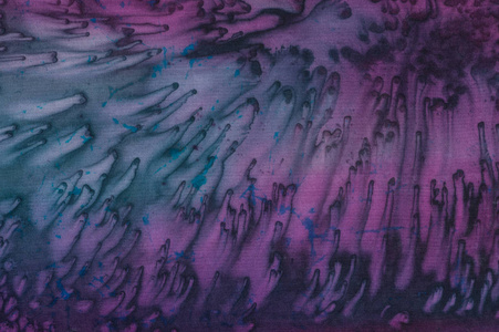 蓝绿色和紫色碎片热蜡染背景纹理手工制作丝绸抽象超现实主义艺术