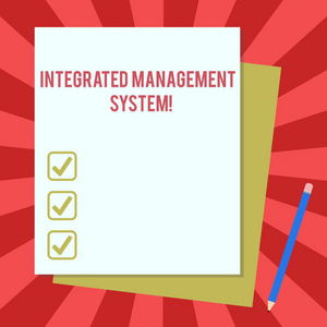 文字书写文本集成管理系统。业务理念, 将业务的所有组件合并成一个堆栈的空白不同的粉彩颜色构造债券纸和铅笔