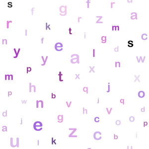 浅紫色，粉红色矢量无缝背景与字母符号。模糊的设计在简单的风格与字母的标志。设计为壁纸，面料制造者。