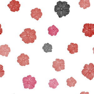 浅红色矢量无缝优雅图案与花。一个优雅明亮的插图与花。模板为名片，网站..
