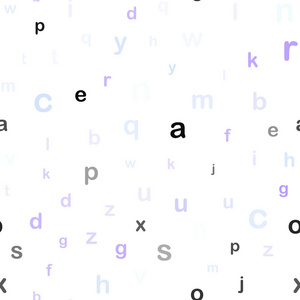 浅紫色矢量无缝背景与英语符号。 模糊设计在简单的风格与字母表的标志。 名片网站模板。
