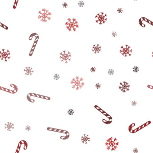 暗红色矢量无缝模板与甜蜜的圣诞棒。