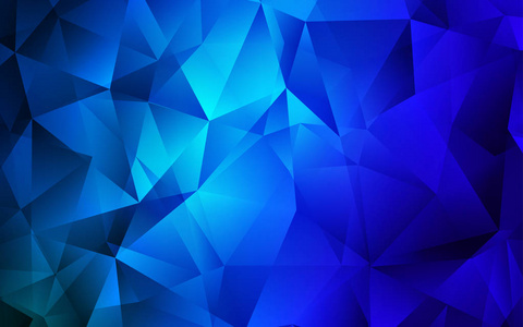 深色蓝色矢量背景与线条，三角形。现代抽象插图与彩色三角形。广告图案小册子传单