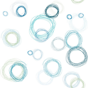 光蓝色矢量与球体无缝图案。抽象插图与彩色气泡在自然风格。窗帘，窗帘的纹理。