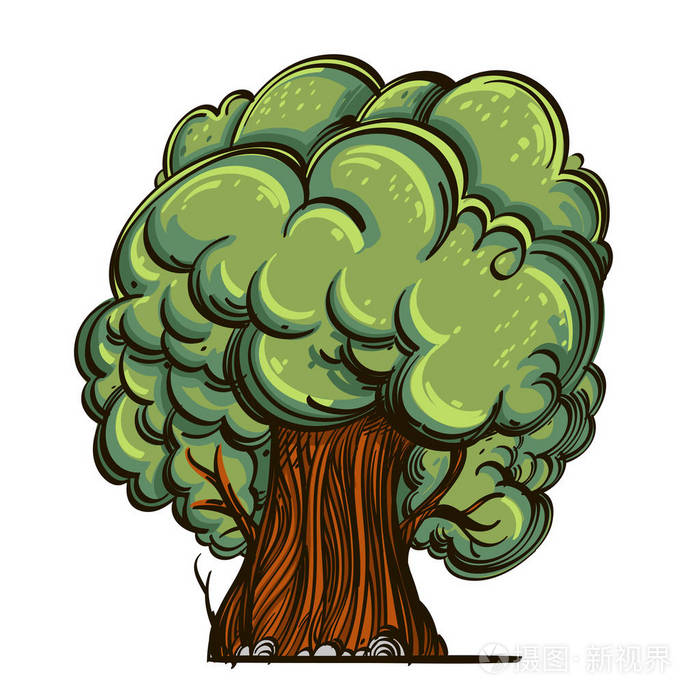 树木净化空气卡通图片