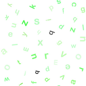 浅绿色矢量无缝模板与孤立字母。 模糊设计在简单的风格与字母表的标志。 壁纸面料制造商的设计。