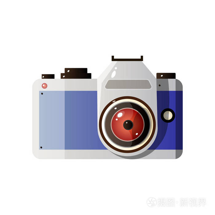 带镜头矢量插图的数码照片相机插画-正版商用图片18e9jy-摄图新视界