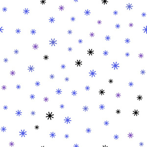 轻多色矢量无缝布局与明亮的雪花。现代几何抽象插图与雪花。窗帘，窗帘的质地。