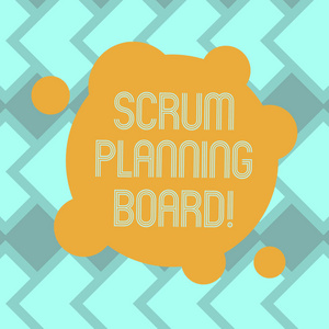 显示 scrum 规划委员会的文本符号。用小圆圈抽象照片显示 scrum 团队空白变形颜色圆形的过程的概念照片视觉显示