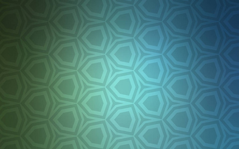 浅蓝色绿色矢量覆盖与一组六边形。 彩色六边形在模糊背景上。 为你的商业广告设计。