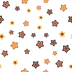 暗红色黄色矢量无缝纹理与美丽的星星。 带有梯度的模糊抽象背景上的星星。 名片网站模板。