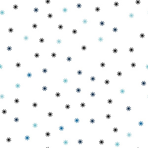 浅蓝色矢量无缝图案与圣诞雪花。 用雪在抽象模板上闪耀着五颜六色的插图。 名片网站模板。