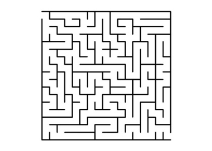 复杂的插图与迷宫上的白色模板. 休闲任务游戏模式.照片