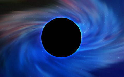 浅蓝色矢量模板与黑洞空间。 五颜六色的黑洞，闪耀着夜空的星星。 黑色星期五广告传单的背景。