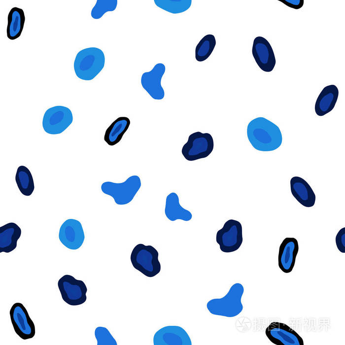 深蓝色矢量无缝背景与气泡。 闪烁的抽象插图与模糊的雨滴。 名片网站模板。