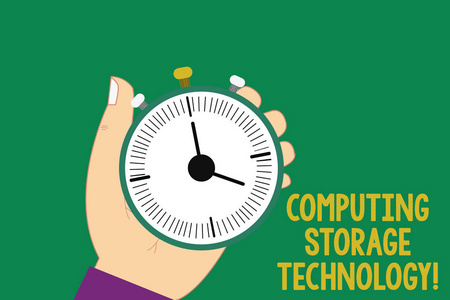 显示计算存储技术的文本符号。保留数字数据的概念照片集合方法 hu 分析使用 开始停止 按钮手动持有机械停止监视计时器