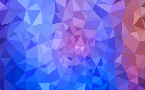 浅蓝色红色矢量梯度三角形图案。 具有梯度的多边形抽象插图。 三角形图案为您的设计。