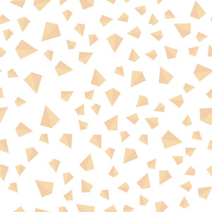 浅橙色矢量无缝等距模板与晶体三角形。 插图与一组彩色三角形。 纺织品壁纸设计。