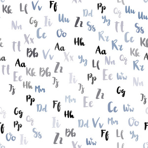 浅紫色矢量无缝背景与字母符号。 用孤立的字母闪耀着五颜六色的插图。 壁纸面料制造商的设计。