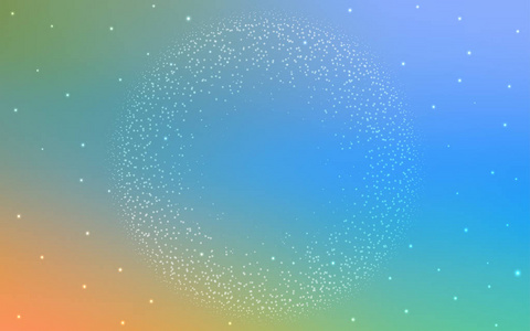 浅蓝黄色矢量布局与宇宙恒星. 现代抽象插图与大北斗七星.