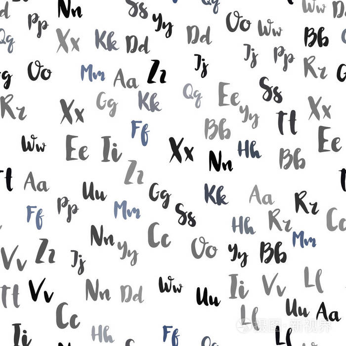 带有彩色拉丁字母的抽象插图. 壁纸面料制造商的设计.