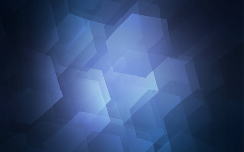 浅蓝色矢量背景与六边形。 六角形风格的闪光抽象插图。 壁纸纹理图案。