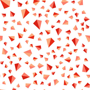 浅红色矢量无缝，等距背景与三角形。闪烁抽象插图与三角形形状。设计为壁纸，面料制造者。