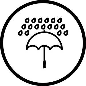 矢量伞和雨Ico