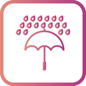矢量伞和雨Ico