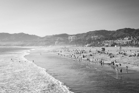 加州圣莫尼卡海滩景观。