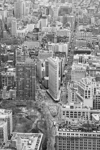 s eye view of the Flatiron District in Manhattan, New York City