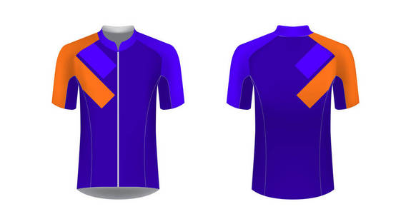 循环均匀模板。 游戏休闲服装概念。 骑自行车跑步铁人三项比赛马拉松的制服。 骑自行车旅行队制服。 足球运动服。