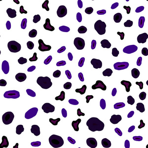 深紫色矢量无缝背景与气泡。 闪烁的抽象插图与模糊的雨滴。 纺织品壁纸设计。