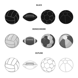 运动与球标志的矢量设计。网络运动与体育股票符号集