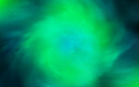 浅绿色矢量覆盖天文恒星。 闪烁的抽象插图与五颜六色的宇宙恒星。 宇宙背景的模板。