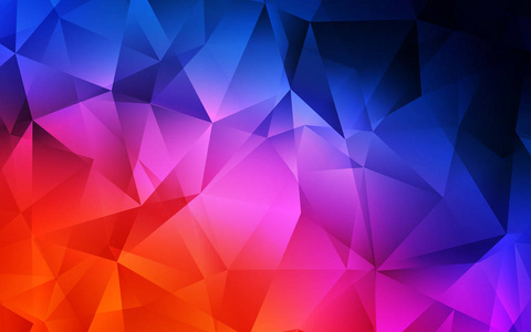 浅蓝色红色矢量背景与三角形. 插图与一组彩色三角形.