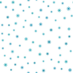 浅蓝色矢量无缝模板与冰雪花。 雪花的现代几何抽象插图。 时尚面料壁纸的图案。