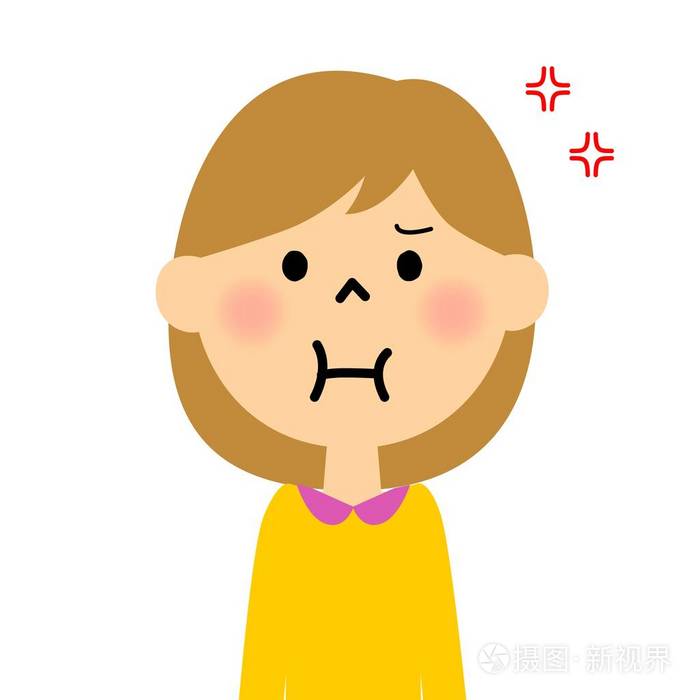 生气的女孩生气的女孩的插图