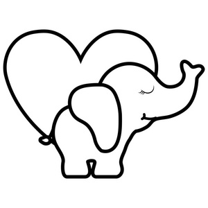 可爱的小象与心脏