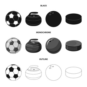运动和球标志的矢量设计。 一套运动和运动股票矢量插图。