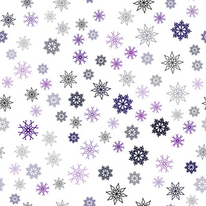 深紫色矢量无缝纹理与彩色雪花。 模糊装饰设计在圣诞节风格与雪。 壁纸面料制造商的时尚设计。