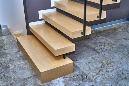 防腐木艺术栏杆漂浮的楼梯.