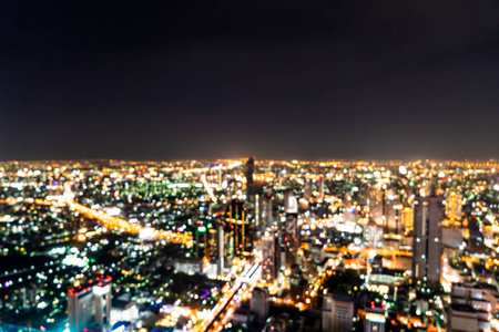 泰国夜间曼谷城市景观的背景