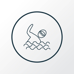 游泳图标线符号。时尚风格的优质隔离游泳元素