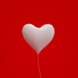 心形箔气球情人节礼物。 3D渲染