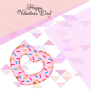 s Day, heart donut, greeting card, vector background