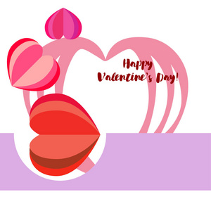 s Day, heart, greeting card, vector background