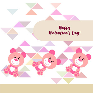 s Day, teddy bear, congratulation, vector background