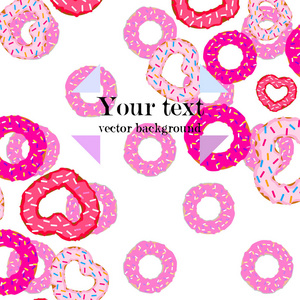 s Day, heart donut, greeting card, vector background